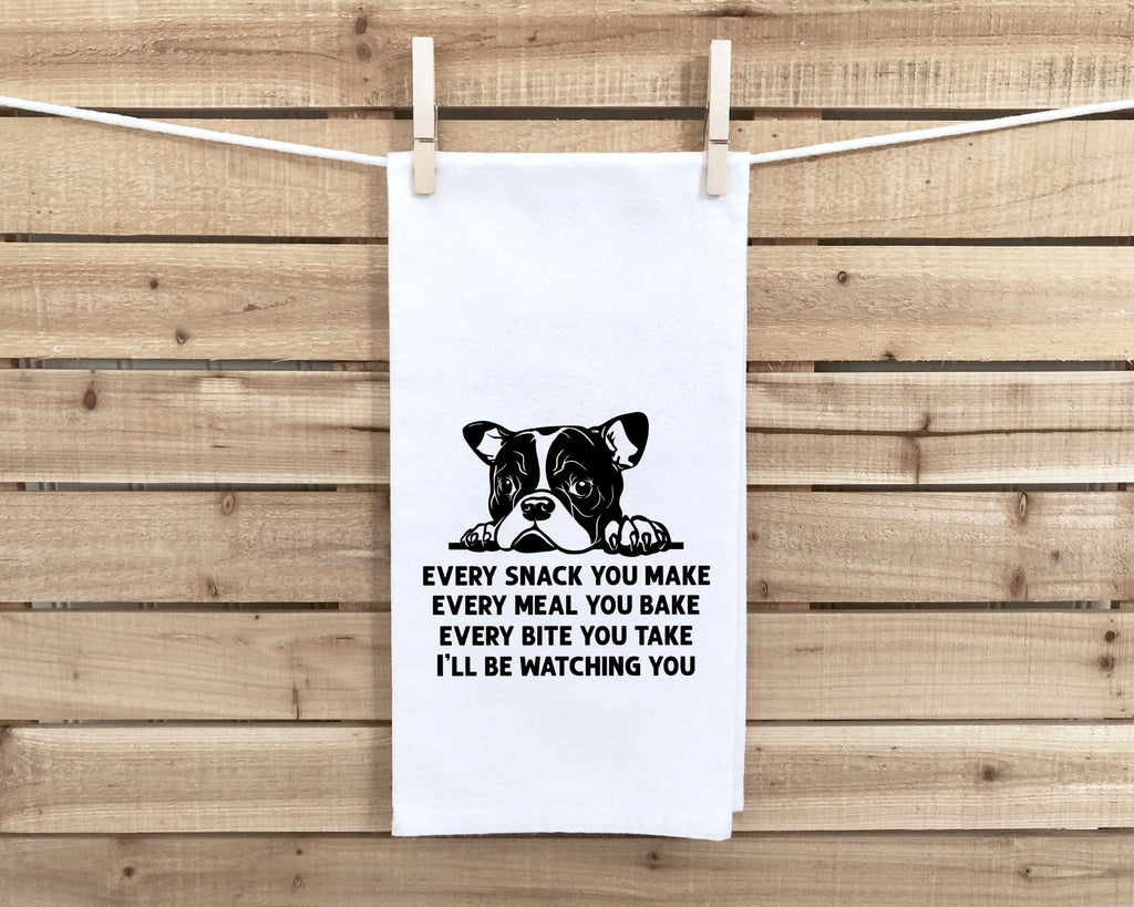 Set of 3 French Bulldog Flour Sack Kitchen Towels Funny Frenchie Dog Hand Tea Dish Towels Birthday Housewarming Christmas Gift for Women Men
