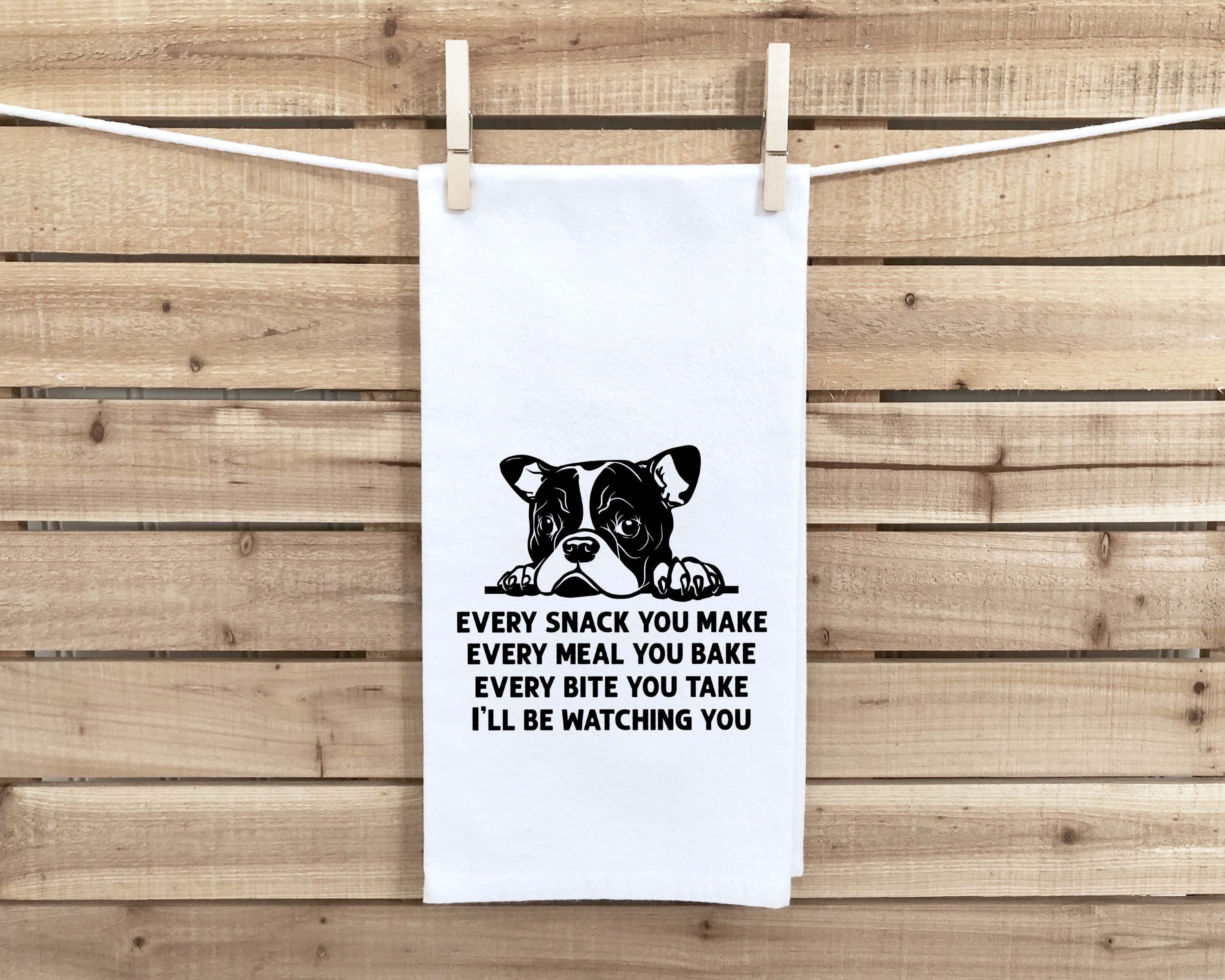 Set of 3 French Bulldog Flour Sack Kitchen Towels Funny Frenchie Dog Hand Tea Dish Towels Birthday Housewarming Christmas Gift for Women Men