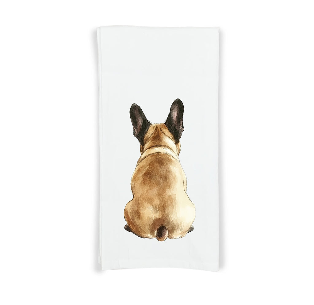 Fawn French Bulldog Set of 2 Flour Sack Kitchen Towels Funny Frenchie Dog Tea Towels Birthday Christmas Housewarming Gift Idea for Women Men