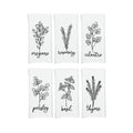 Herb Flour Sack Kitchen Towels - Set of 6 Oregano Rosemary Cilantro Mint Basil Thyme Farmhouse Birthday Christmas Mothers Day Gift for Women