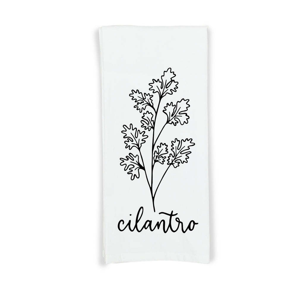 Herb Flour Sack Kitchen Towels - Set of 6 Oregano Rosemary Cilantro Mint Basil Thyme Farmhouse Birthday Christmas Mothers Day Gift for Women