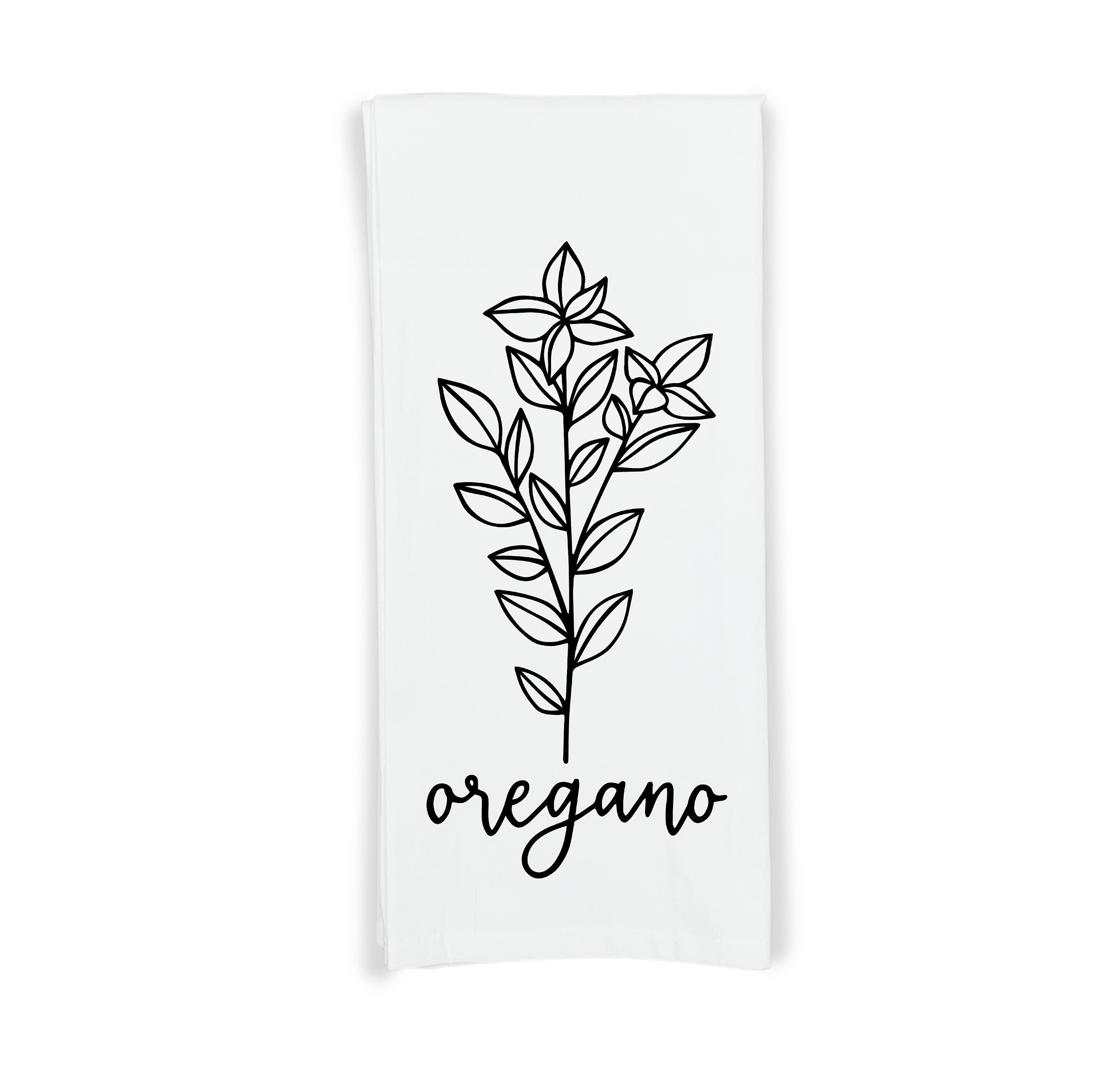 Herb Flour Sack Kitchen Towels - Set of 6 Oregano Rosemary Cilantro Mint Basil Thyme Farmhouse Birthday Christmas Mothers Day Gift for Women