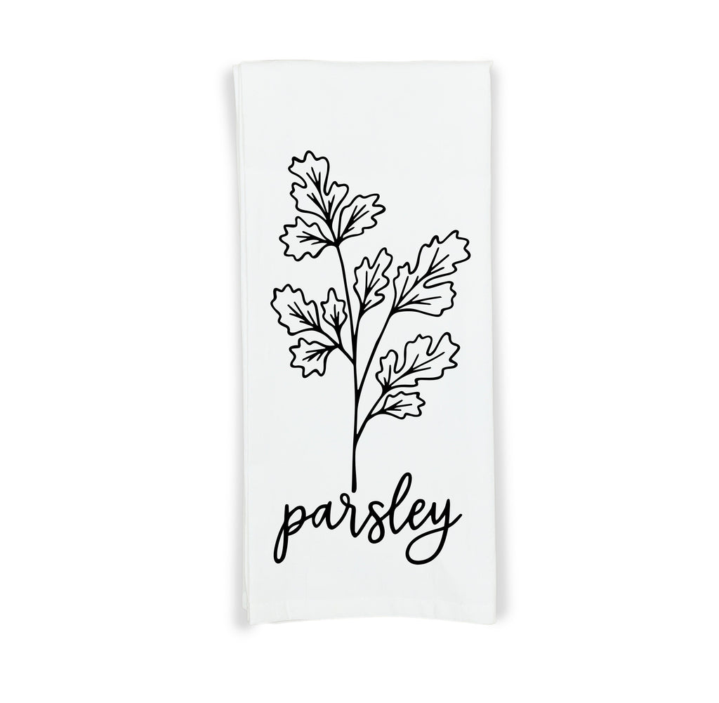 Herb Flour Sack Kitchen Towels - Set of 6 Oregano Rosemary Cilantro Mint Basil Thyme Farmhouse Birthday Christmas Mothers Day Gift for Women