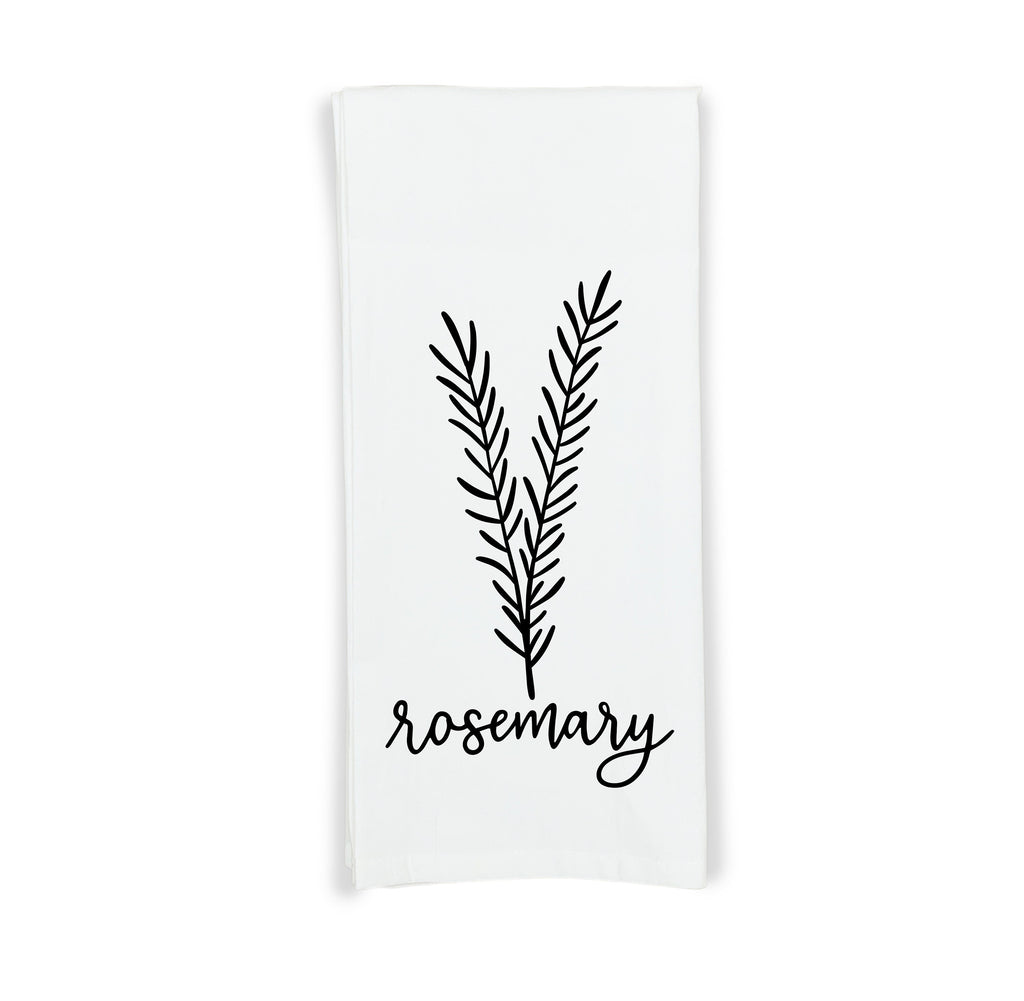Herb Flour Sack Kitchen Towels - Set of 6 Oregano Rosemary Cilantro Mint Basil Thyme Farmhouse Birthday Christmas Mothers Day Gift for Women
