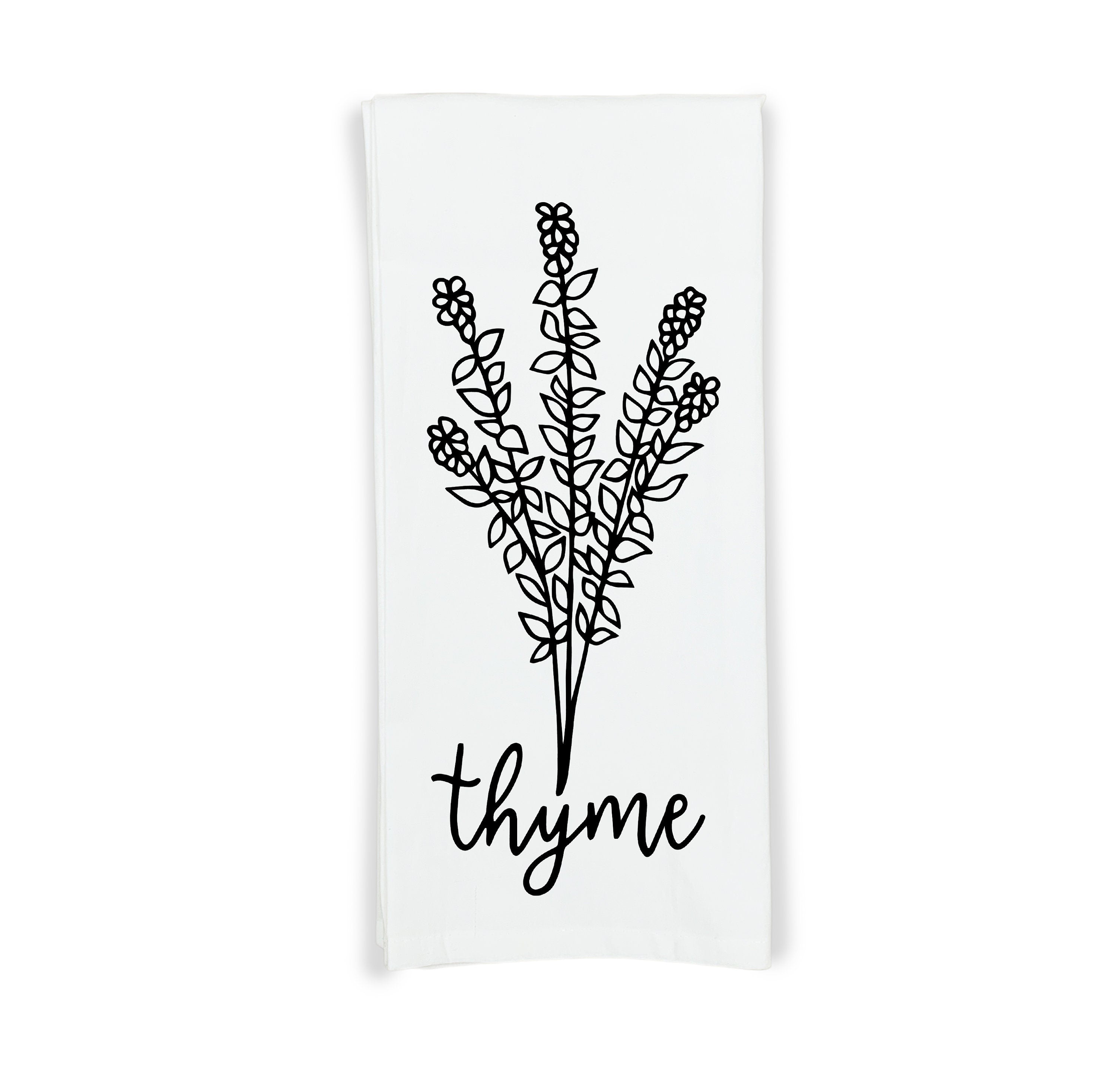 Herb Flour Sack Kitchen Towels - Set of 6 Oregano Rosemary Cilantro Mint Basil Thyme Farmhouse Birthday Christmas Mothers Day Gift for Women