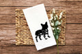 French Bulldog Floral Silhouette Flour Sack Kitchen Towel Frenchie Dish Housewarming Birthday Christmas Gift for Women Men Mom Dog Lovers