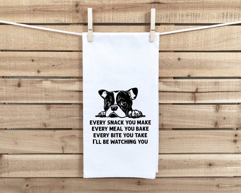 French Bulldog Flour Sack Kitchen Towel Funny Frenchie Dish Cloth Housewarming Hostess Birthday Christmas Gift for Women Men Mom Dog Lovers
